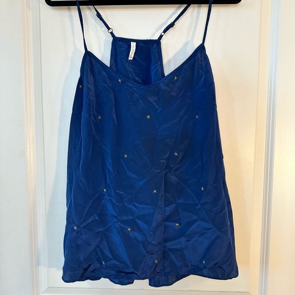 Willow & Clay Navy with Gold Metal Stars on Front Sleeveless Tank, size Large - Picture 9 of 9